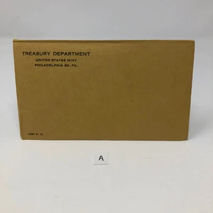 1957 US Mint Silver Proof Set Oiginal Envelope OGP SEALED UNOPENED 90% 5 Coins - Picture 1 of 6