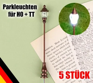 5x LED Parklampen "Kupfer" Parkleuchten 3V Höhe ca. 4,7cm für H0 TT N (L08) - Picture 1 of 8