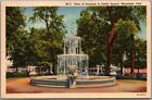 Mansfield, Ohio Postcard "View of Fountain in Public Square" Curteich Linen 1942