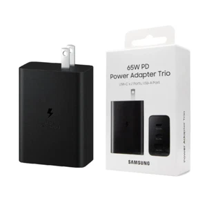 65W Super Fast Trio Charger Adapter For Samsung Note20 S24 S22 S23 Note10 S20 - Zdjęcie 1 z 15