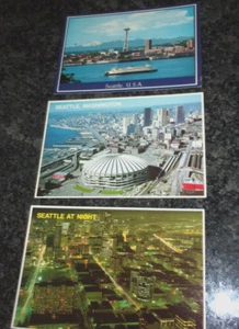 VINTAGE SEATTLE WASHINGTON PANORAMIC SOUVENIR POSTCARDS LOT OF 3- - Picture 1 of 4