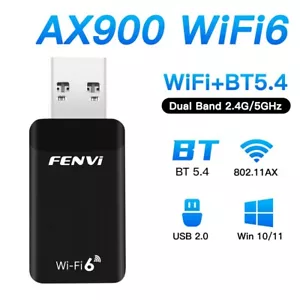 FENVi WiFi 6 AX900 Driver Free Dual Band Bluetooth 5.4 USB Adapter for Laptop PC - Picture 1 of 5