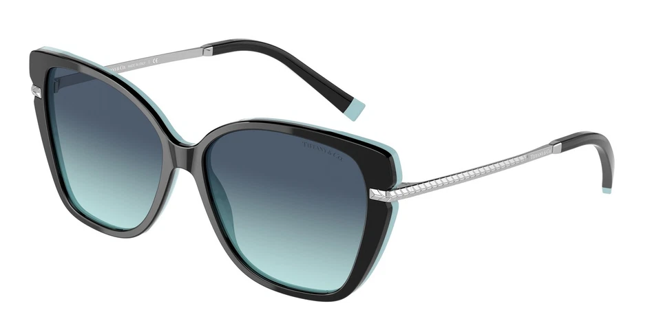 Gafas de sol para mujer TIFFANY & Co. TF4190 80559S negras sobre azul Tiffany azul azul 57 mm Foto 1 de 1