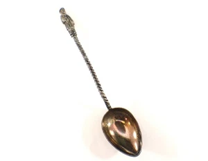 Wang Scharnier LÖFFEL Figur Mann gedrehter Schaft 0,900 Silber Qing Dynastie Antik - Bild 1 von 9