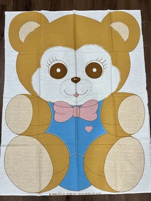 Panel de tela de oso de peluche gigante Spring Mills Inc vintage 7639 4739 material costura Foto 1 de 4