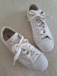 CONVERSE Zapatillas bajas de cuero blanco Talla UK 5 Damas Niñas ALL STAR - Imagen 1 de 11