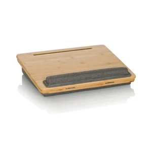 Laptopunterlage Laptop Kissen neigbar Handgelenkauflage gepolstert Holz tragbar - Photo 1/12
