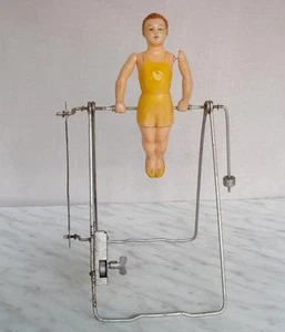 1950s VINTAGE USSR RUSSIAN CHILD MECHANIC WIND UP CELLULOID TOY GYMNAST RARE - Picture 1 of 10