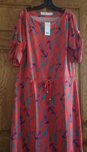 Nuevo con etiquetas Vestido Tracy Neghosian Coral Anchor Kandi Talla L - Imagen 1 de 1