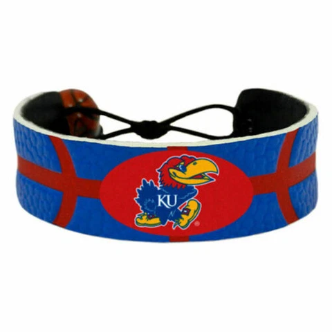 Game Wear Football Bracelet Kansas KU Jayhawks NEW Leather FREE SHIPPING Cover