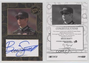 2010 Press Pass Press Pass Signings Gold /50 Brian Scott Rookie Auto RC