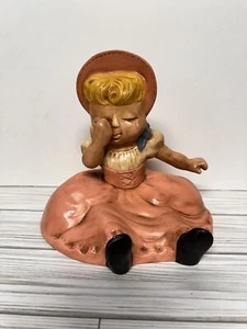 Vintage Kreidegeschirr Gips Stoffpuppe Auszeichnung Jeanette Clark Johnson Figur - Bild 1 von 7