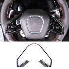 For Corvette C8 20-23 Steering Wheel Button Decoration Frame Carbon Fiber Style