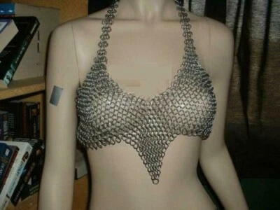 Chainmail Aluminum | Sexy | Top Bra Silver Costume - Image 1 of 4