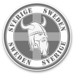 2 x Vinyl Stickers 15cm (bw) - Sverige Sweden Viking Swedish Travel #40747 - Bild 1 von 8