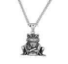 Men's Stainless Steel Personality Retro Frog Toad Pendant Necklace Jewelry
