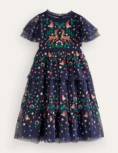 NWT Mini Boden Tulle Embroidered Party Dress - Picture 1 of 9