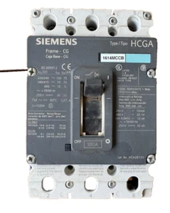 INTERRUPTOR DE CIRCUITO DE 3 POLOS Siemens 3vl1110-2km30-0ab1 100a hcga 1614mccb - Imagen 1 de 6