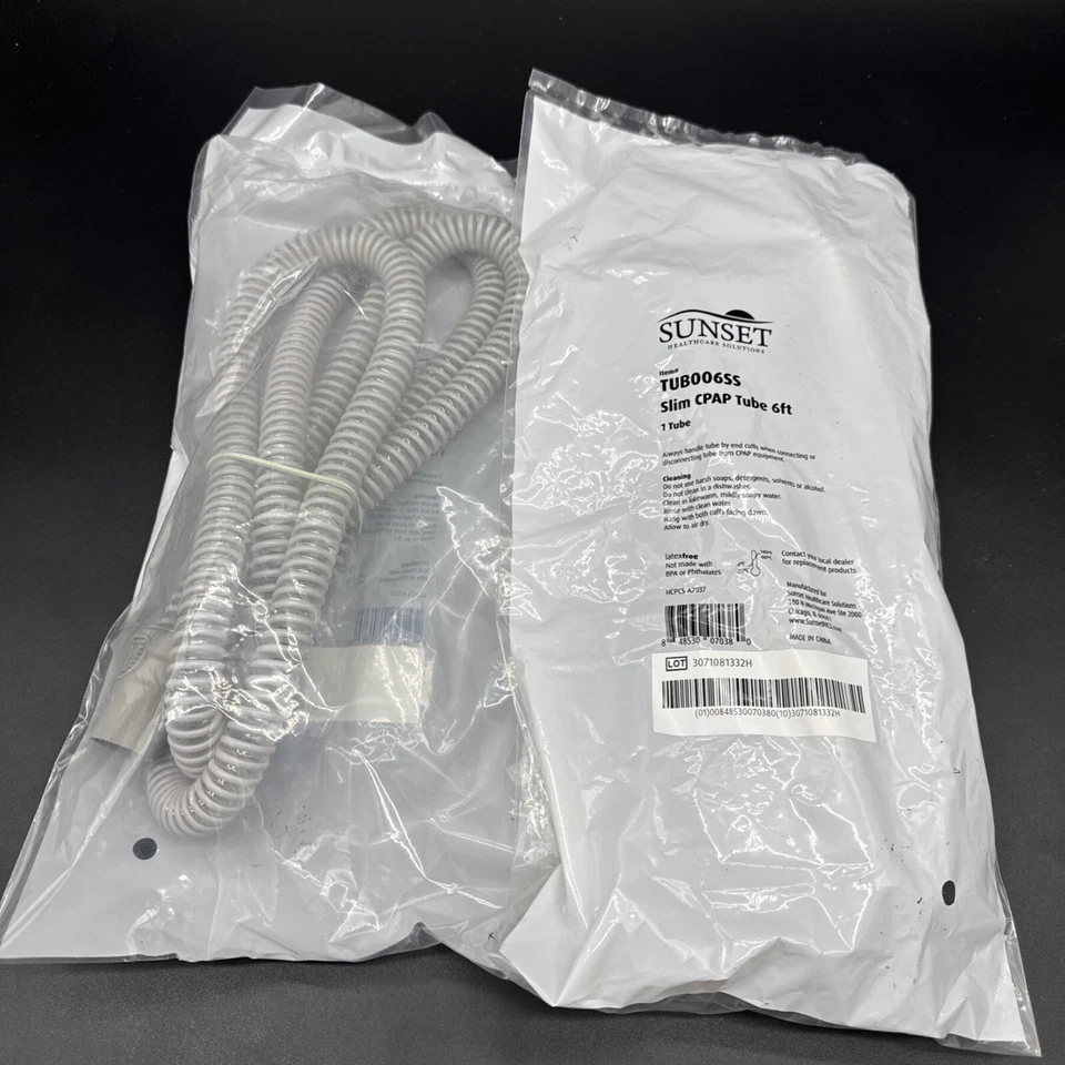 2 6ft Sunset CPAP Tubing Hose TUB006SS 1 Tube Each Package