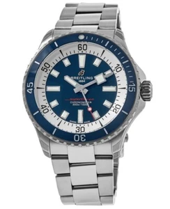 New Breitling Superocean Automatic 42 Blue Dial Steel Men's Watch A17375E71C1A1 - Afbeelding 1 van 4