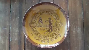 1991 FOLTZ REDWARE POTTERY PLATE Lower Salford Township 250th Anniversary - Picture 1 of 5