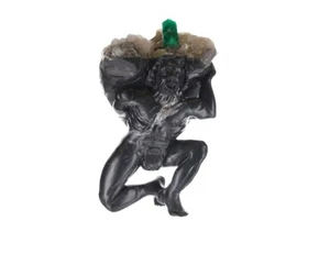 Colombian Emerald Hand Carved Rough Miner Man Carrying Emerald On His Back - Picture 1 of 10