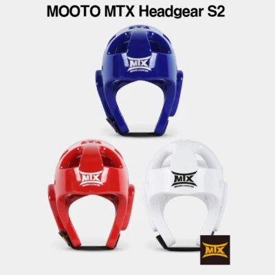 MOOTO MTX Head Gear S2 WT Taekwondo Guard Blue / Red / White Headgear Protector - Image 1 of 4