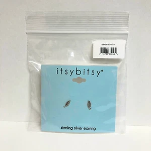 Orecchini a perno Itsy Bitsy foglia argento sterling 4,1 mm - Foto 1 di 3