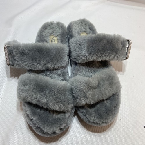 Sandali UGG FUZZ YEAH donna pelle di pecora slides grigi 1104662 taglia 7