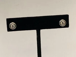 14k WHITE GOLD diamond stud earrings - Picture 1 of 7