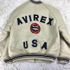 AVIREX Leather Jacket Varsity Stadium Jacket L From Japan Authentic