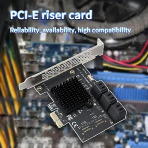 PCI-E 1X to SATA3.0 6 Port Expansion Card 6Gbps for Windows Desktop Computer Kit - Afbeelding 1 van 7