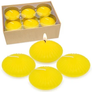 12 Pack 3 Inch Citronella Floating Candles for Summer, 10 Hour Yellow Driples... - Picture 1 of 9