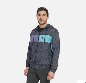 Hurley 90s Mens Jacket Windbreaker Hooded Large New - Picture 1 of 18