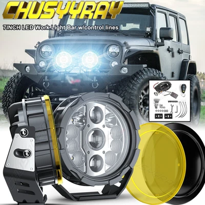 2PCS 7inch LED Laser Work Light Bar Spot Flood Driving Fog Off road ATV UTV 4WD Foto 1 de 4