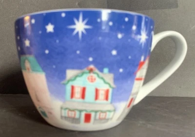 NWT Portobello By Design Seasons Greetings "Houses" Coffee Tea Mug - Image 1 of 4