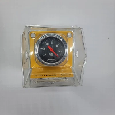 Auto Meter 2484 Traditional Chrome Mechanical 0-30 IN Hg Vacuum Gauge 2 1/16" - Image 1 of 4
