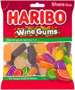Haribo Wine Gums - 12 x 160g - Share Bag Sweets - Picture 1 of 2