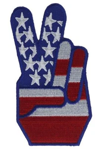 Peace Hand USA Flag American 3.25 Inch Patch IV8133 F2D13R - Picture 1 of 1