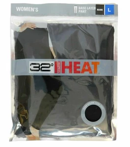 Pantalones grandes para mujer 32 Degrees capa base negros retención de calor absorción de humedad - Imagen 1 de 5