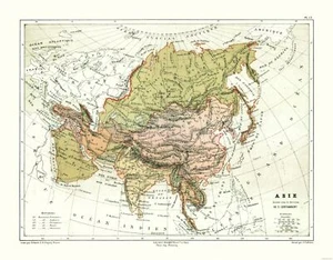 Historic Map - Asia Political - Cortambert 1880 - 29.91 x 23 - Vintage Wall Art - Picture 1 of 20