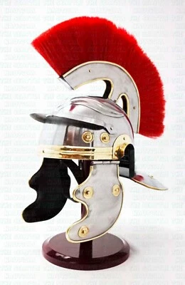 Casco de soldado centurión romano medieval escudo rojo casco romano galo Halloween Foto 1 de 4