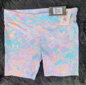 UNDER ARMOUR FITTED GIRLS AOP BIKE SHORTS MULTICOLOR YOUTH (XL) - Picture 1 of 7
