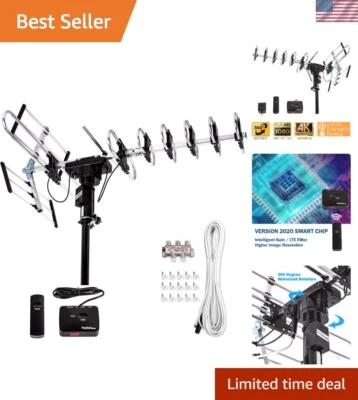 Outdoor Digital Amplified HDTV Antenna - up to 200 Mile Long Range, Direction... - Image 1 of 4
