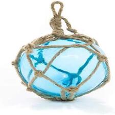 Glass Fishing Floats Aqua Japanese Glass 5" Nautical Rope Ball Wall Decor Beach