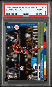 2024 Topps Now uefa Euro #54 Lamine Yamal Rookie PSA 10 Goal Semifinal - Imagen 1 de 3