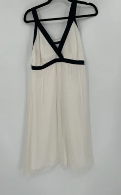 Vestido Babydoll Vintage The Limited Talla 12 Seda Midi Blanco y Negro Hada Suave Foto 1 de 4