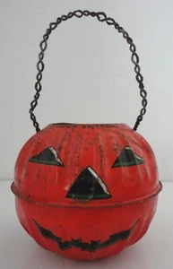 Vintage Halloween Metal Trick or Treat Pail Candy Bucket US METAL TOY MFG CO USA - Picture 1 of 4