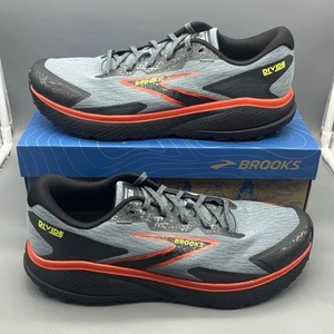 Brooks Divide 5 Men's 11 Grey Red Lime Trail Running Shoes 1104291D004 Tried On - Picture 1 of 17