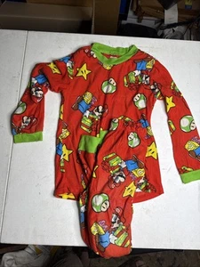 Super Mario Bros Boys Pajamas Size 8 Flame Resistance - Picture 1 of 3